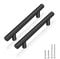 PinLin 25 Pack Cabinet Handles Hole Center 96mm Flat Black Kitchen Door Handles Stainless Steel Cabinet Pulls Furniture Hardware T Bar Cupboard Door Handles