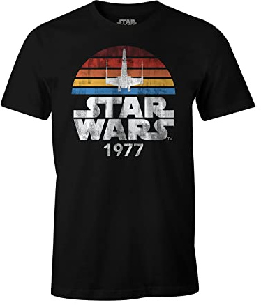 Star Wars Herren T-Shirt 1977 Retro Baumwolle schwarz