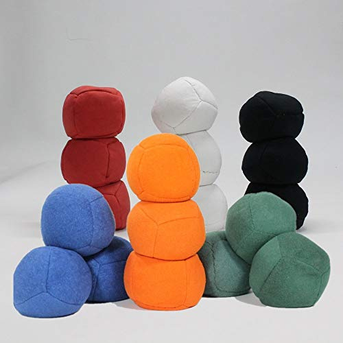 Zeekio Jonglierbälle - Leichte 90g Sitzsackbälle - Super Weich - 3er Set (3) (Rot) - Erwachsene