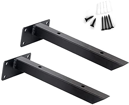 Suwooy Wandhalterung Regalwinkel,Gerüst Regalhalterung,Schwere Industrielle Regalhalter,Regalträger,Schwimmende Regal Unterstützung,Regalkonsole Schwarz,35cm/13.8in