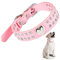 Kristall Hundehalsband Bling Strass Welpenhalsband mit Nieten PU Leder Haustier Halsband Verstellbares Halsband für Kleine und Mittelgroße Hunde (Herz Kristall, 37 x 2 cm)