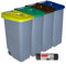 Denox PK3338 Pack Reciclaje Reciclo 110 litros Abierto c/u: 440 litros totales, en 4 contenedores, en Colores Azul/Verde/Amarillo/marrón