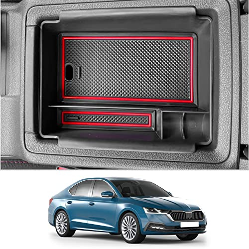 CDEFG Kompatibel mit Skoda Octavia 4 2020-2023 2024 2025 Mittelkonsole Armlehne Organizer Octavia IV Armlehnen Aufbewahrungsbox Handschuhfach Aufbewahrung Auto Center Console Tray Octavia NX Zubehör