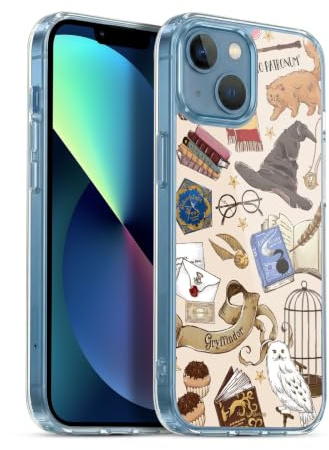 Head Case Designs Offizielle Harry Potter Hogwarts Muster Deathly Hallows XXXVII Soft Gel Handyhülle Hülle kompatibel mit Apple iPhone 13 Mini