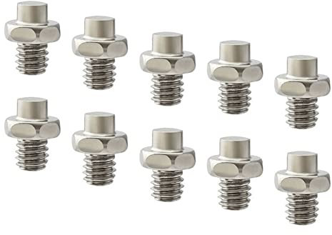 WLKY 10 Stück Mountainbike-Pedalbolzen Schraube Aluminiumlegierung MTB-Fahrrad Fixed Stud Gear Anti-Skid M4 Stud Pin Nagel Fußpedale Teile Zubehör (Silber)