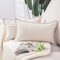 Madizz 2er Set kurzen Chenille Zierkissenbezüge weicher dekorativer Kissenbezug für Sofa, Schlafzimmer Kissenhülle Creme Weiß 30x50 cm Rechteckig