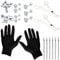 Vsnnsns Ear Piercing Kit 6 Pieces 16G Stainless Steel Ear Piercing Jewelry Piercing Needles and Piercing Clamp CZ Cartilage Earrings Barbell Body Piercing Jewelry Tools Silver 19Pcs, Metal,
