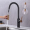 HOMELODY Wasserhahn Küche Schwarz,Küchenarmatur Ausziehbar 360° Drehbar,Wasserhahn Küche Ausziehbar Mischbatterie Küche mit 2 Modus,Armatur Küche Schwarz Küchenarmatur Hochdruck mit Höhe Bogenauslauf