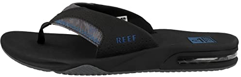 Reef Fanning Sandals in Black/Pool Palm