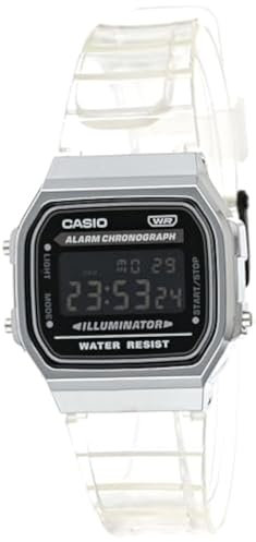 Casio Orologio Unisex - A168XES-1BDF Quadrante Nero, Cinturino Argento, Bracciale, Bracciale