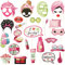 Konsait Lot de 26 accessoires de photomaton pour fête spa, fournitures de fête spa pour filles et femmes, décorations de fête spa, fournitures de fête d'anniversaire spa pour filles, décorations de