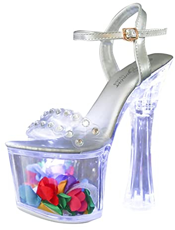 Silberne Schuhe Damen Kleiner Absatz Stripper Dancewear Damen High Heels Schuhe Flight Light Pumps Frauen Schuhe Stiletto Heels High Heel Schuhe für Frauen Gefütterte Wasserdichte Schuhe Damen