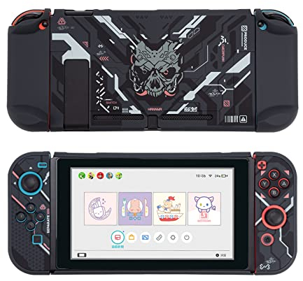 GeekShare Schutzhülle Slim Cover Case Kompatibel mit Nintendo Switch und Joy Con – Stoßdämpfend und kratzfest – Totenkopf