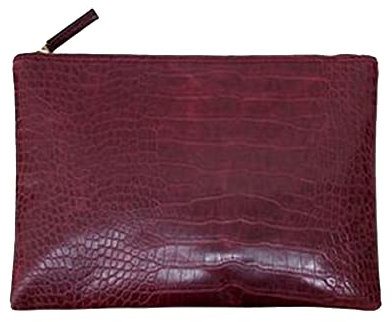 Women's Retro Stylish Pu Envelope Fashion Clutch Crocodile Pattern Clutch Purs Oversized Evening Handbag, Claret-red 1pc