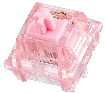 EPOMAKER Dawn Pink 38gf Linear Mechanical Keyboard Switch, 30 Pieces 5 Pins Switch Set with POM Stem, Translucent PC Housing, for Gaming DIY Keyboard