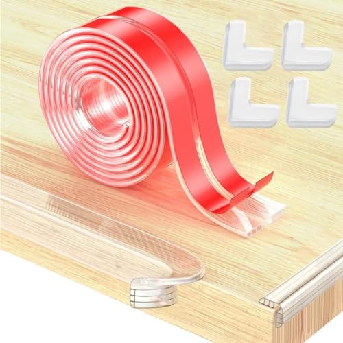 Kantenschutz Baby 3 Meter with 4 Kantenschutz Weich, Eckenschutz Baby Kantenschutz Selbstklebend Transparent