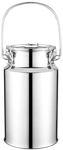 3-15L Milchkanne Mit Einzelgriff, 201 Edelstahl Milchtransport-Eimer Wein-Eimer Ölfass Tee-Kanister Isolierkanne Mit Versiegeltem Deckel Und 3 Verschlussschnallen Für Milch Wein Öl,3L