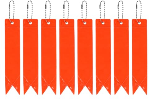PATIKIL Sicherheitsreflektor, 8er Pack Reflektoranhänger reflektierendes Sicherheits-Schlüsselanhänger-Zubehör für Rucksack, Fahrrad, Laufen, Rollstühle, Orange