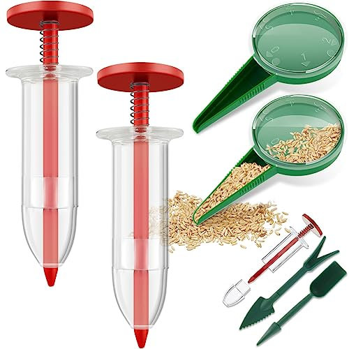 Dispenser di semi per piccoli semi Mini dispenser per semi di semina manuale a mano Set di piantine Dibber e Widger Set leggero pratico piccolo strumento per semina mini set di attrezzi da giardino