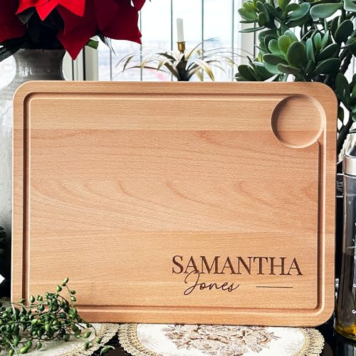 Personalised Chopping Boards Wooden Engraved Premium Beechwood Kitchen Chopping Board, Wedding Gifts for The Couple,Engagement Gifts, New home, Gift for Parents, Anniversary