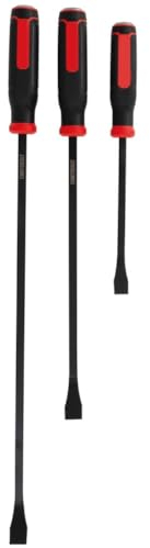 Loufy 3-Teiliges Brecheisen-Set, Brechstange, Bestehend Aus 12-, 18- und 24- CMMT98347 Reifenheber Schwarz & Rot, Stahl+Gummi
