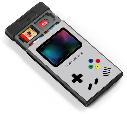 HEIYING Spiele Aufbewahrungsbox für Nintendo Switch 2/OLED/Lite Spiele Karten, Metall Switch Spielbox mit 20 Spiele Karte Slots und 20 Micro SD Karte Slots