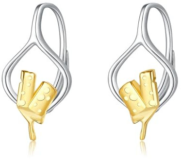 Käse Ohrringe Damen Silber 925 Käse Ohrringe Hebelverschluss Käse Schmuck