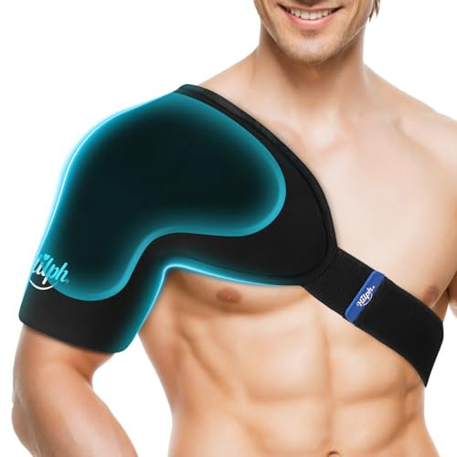 Hilph Manguito de enfriamiento para hombro, vendaje flexible de hombro, bolsa de hielo con cierre de para manguito rotador, tendinitis, dolor de hombro, recuperación post operatoria, M