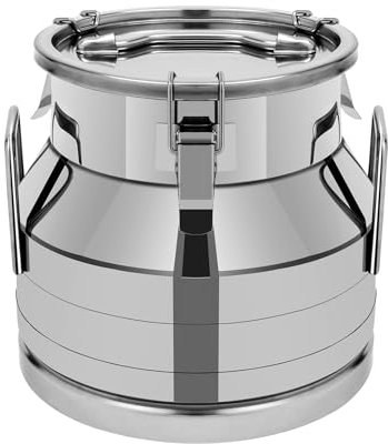 Milchkann Edelstahl Milk Pitcher Milchkännchen Milchkanne für Milch und Wein Weinkübel Vorratsbehälter für Gastronomie und Heimgebrauch (12L)
