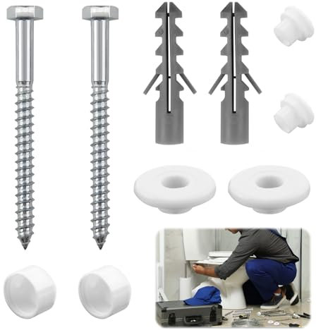Kit de fixation au sol pour cuvette de toilette, boulons universels pour siège de toilette avec tubes télescopiques en plastique, pièces de rechange pour siège de toilette, kit de réparation et vis de