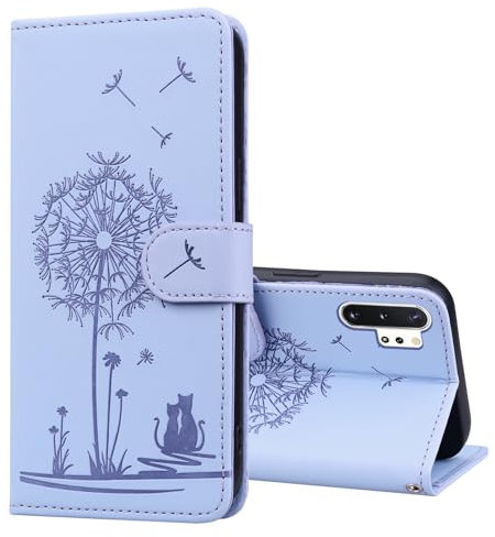 Vaitasy Custodia per Samsung Galaxy Note 10 Plus dente di leone Pelle PU Portafoglio Custodia Galaxy Note 10 Plus con Magnetica Supporto Funzione Cover per Galaxy Note 10 Plus Viola