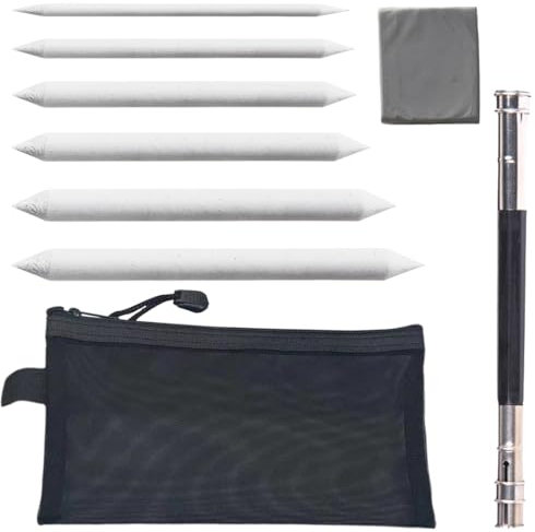 QOCUILC 9er Set Papierwischer für Künstler | Premium Blending Stifte zum Zeichnen | Skizze & Kunst Werkzeug | Verschiedene Größen | Inkl. Knete-Radierer| Perfekt für Hobbyzeichner & Profis