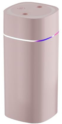 Humidificador pequeño de 600 ml USB con 2 orificios de pulverización, humidificador silencioso portátil con luz ambiental y apagado automático para dormitorio, oficina, habitación infantil