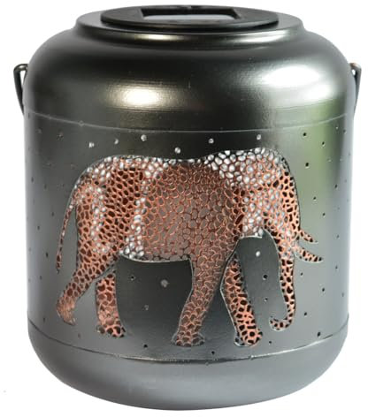 Lanterne métal Solaire Jungle 18cm - Orium