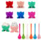 6Pcs Set Egg Cups, Egg Cup, Egg Cups 6 Boiled Egg Holder Kitchen Egg Cups Set Colorful for Kitchen Boiled Eggs Breakfast Stack and Egg Cups Holders (Egg Cups and Spoons are Randomly Colored)