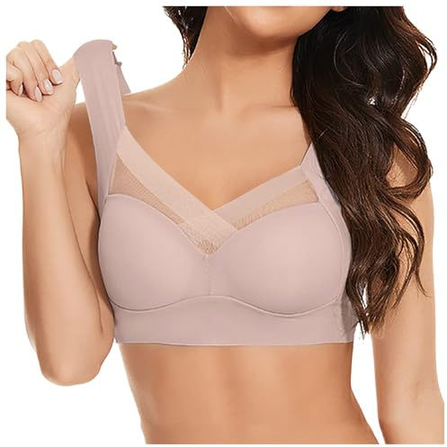 Dim Soutien Gorge sans Complexe Maillot De Bain Grande Taille Armature Brassiere Femme Bretelles Coton Lymphatique Brassière Emboitant avec Ouverture Devant Decollete Plongeant