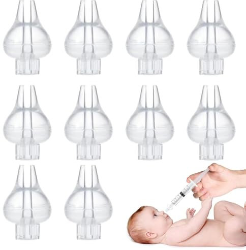 RAXLUPO 10 pcs Adaptadores Silicona para Jeringa Lavado Nasal Bebe Boquilla de Repuesto Cabezal Universal de Repuesto Jeringas Nasales Estándar, Desde los 4 Meses