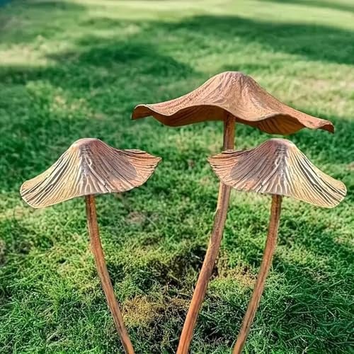 Jenshhch Rost Pilze Gartendeko, Rost Pilze Deko Outdoor Draußen Gartenstecker Roststecker, Metall Edelrost Pilzes Gartenstecker Roststecker für Innen & Außen Garten Dekoration