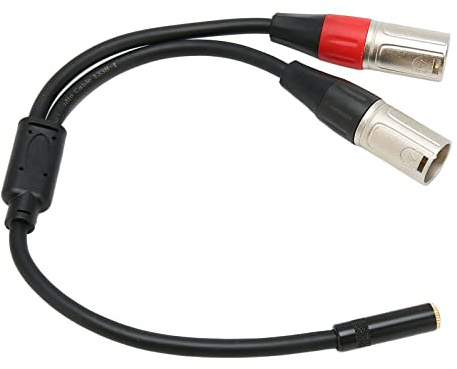 LUCKDANO Câble de Microphone 3,5 Mm vers XLR | Câble Stéréo Professionnel équilibré Double XLR Mâle vers Femelle 3,5 Mm | 1,0 Pi de Longueur | Parfait pour l'enregistrement et la Lecture
