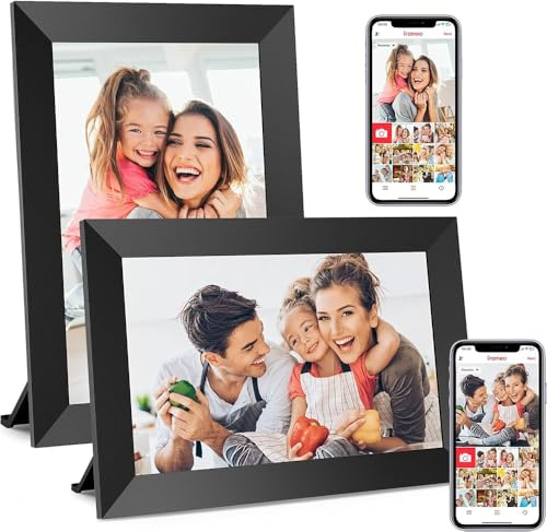 Frameo 10,1 Zoll WiFi Digitaler Bilderrahmen, 1280x800 HD IPS Touchscreen Foto Rahmen, 32GB Speicher, Automatische Rotation, Wandmontagefähig, Teilen Sie Fotos sofort von überall aus fotorahmen