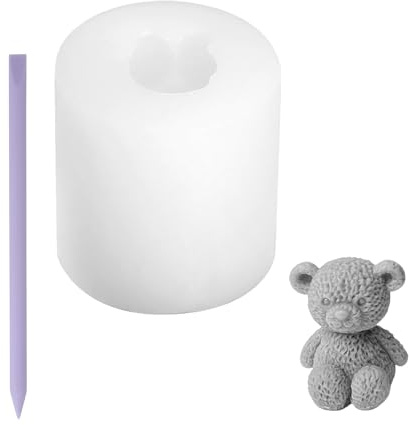 FIUTEKO - Stampo in silicone a forma di orso, mini forma 3D per candele, stampo in silicone per candele fai da te, decorazione regalo