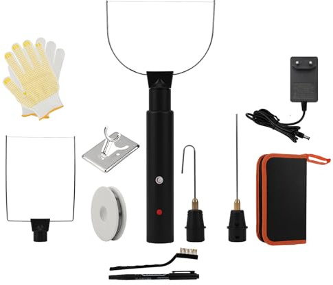 Qivine 4 in 1 Taglia Polistirolo a Filo Caldo con Regolazione della Temperatura, Taglierina Elettrica per Polistirolo e Schiuma, Kit con 4 Punte Intercambiabili, per Modellismo, DIY