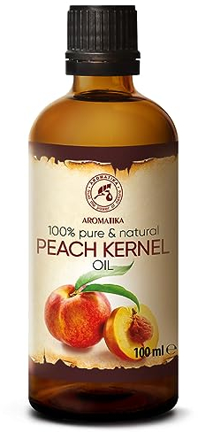 Pfirsichkernöl 100ml - Italien - Rein & Natürlich - Basisöl - Pfirsichöl Reich an Vitaminen - Kaltgepresst & Raffiniert - Nährend - Pflege fur Gesicht - Körper - Haut - Entspannung - Massage