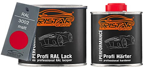 RAL 3002 Karminrot matt Lack Dose + Härter 0,75 L | 2K-Set aus Lack + Härter, schnelltrocknend