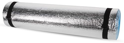 ASAB Camping Camp Roll Up Mat Soft Thick Yoga Mat Lightweight Eva Foam Mattress Festival Hiking Sleeping Tent Ground Floor Support - Silver Insulated