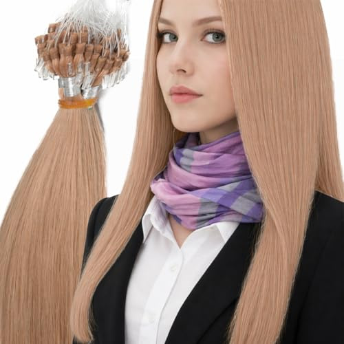 100s-80g-16 18 20 22 Micro Loop Ring Remy Human Hair Extensions-Grade AAA-Multi colors (#12 Light Golden Brown, 18)