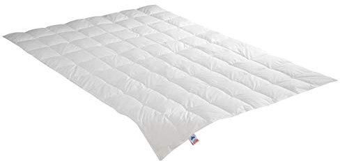 Irisette Daunendecke Edda leichte Sommerdecke, aus 100% Baumwolle 90% Daunen, 10% Federn mit Aufbewahrungstasche, 155 x 220 cm, weiß, Öko-Tex Zertifiziert, produziert nach deutschem Qualitätsstandard