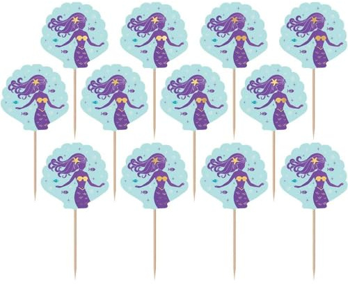Mermaid Wishes 8.8cm Food Picks (24 pk)