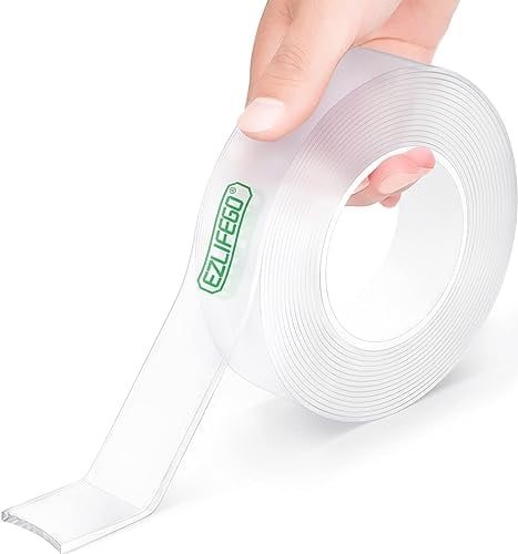 EZlifego Nastro Biadesivo Extra Forte, Multifunzione Nano Nastro Biadesivo Trasparente,Non Lascia Tracce, per Incollare Foto e Poster, Fissare Tappeti, Articoli di Riparazione (3.0M x 30mm)