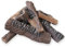 3GPlus 10 Stück Große Keramik Holz Gaskamin Holzscheite Sets für alle Arten von Innen-, Gaseinsätzen, Propan-, Gel-, Ethanol-, Elektro- oder Outdoor-Kamine und Feuerstellen